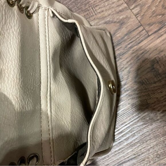 Chinese Laundry Small Backpack Cream With Large Stitch Design - Picture 12 of 15